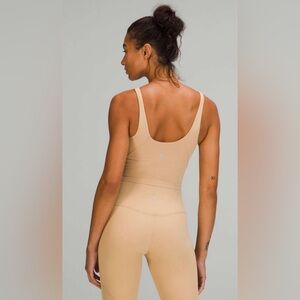 Lululemon Align Tank Top Built-In Bra Cropped In Pecan Tan Size 2